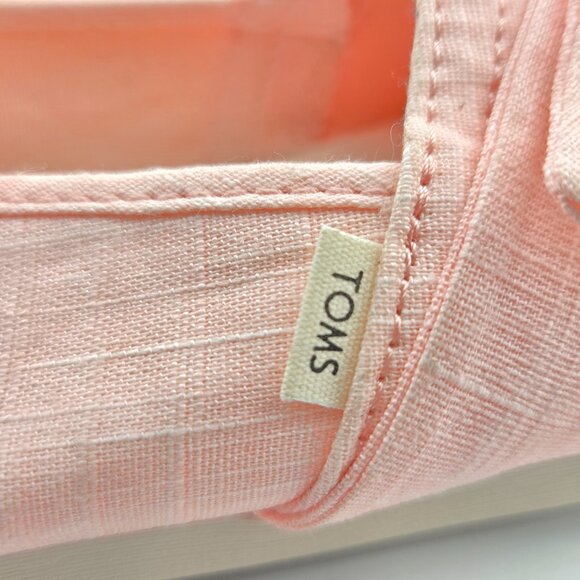 TOMS Women’s Classic Espadrille Flats Sz 6.5 Linen Spanish Villa Bow Crosshatch - Picture 8 of 11